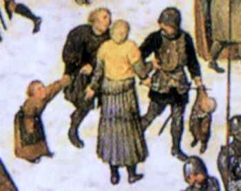 Detail from the unaltered painting: the goose is revealed to be a child.