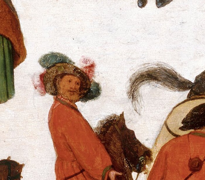 The same commander in the altered painting, with the beard changed.